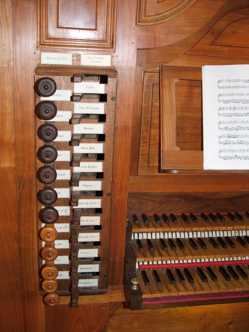 Détail des registres à gauche